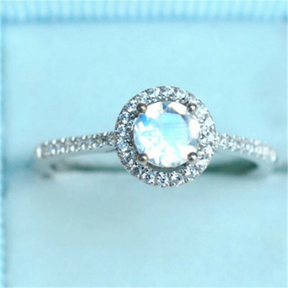 925 Silver Ring White Sapphire Ring New - Picture 2 of 5